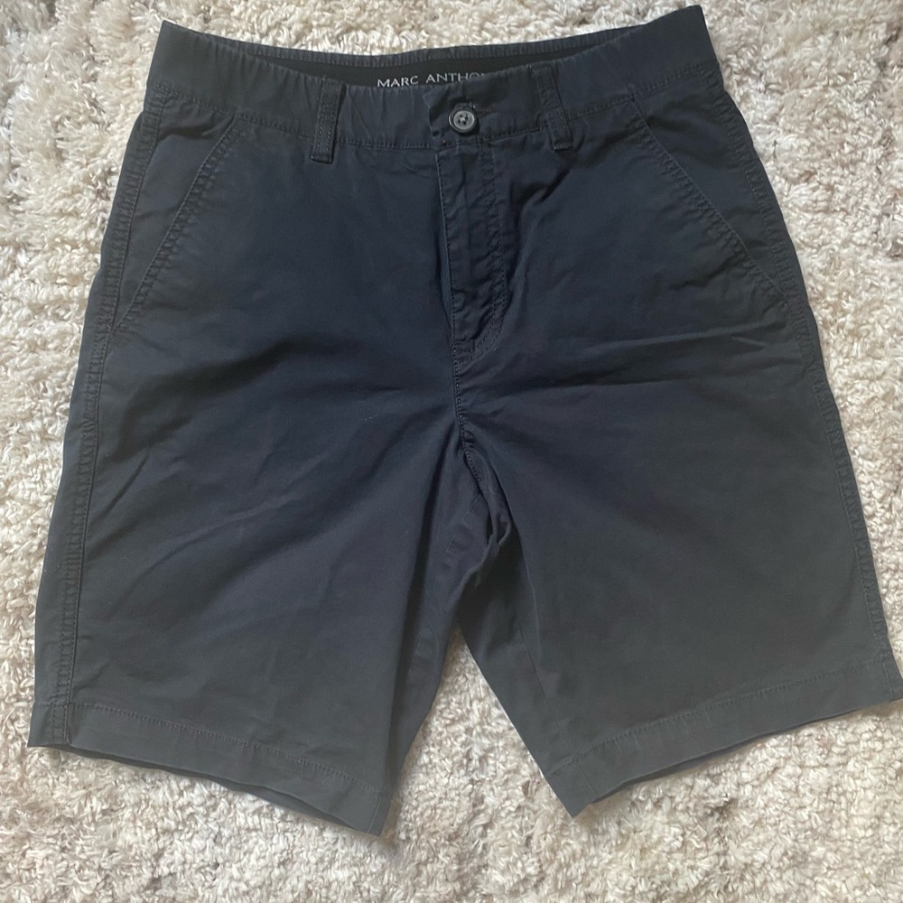 Marc Anthony Black Flat Front Shorts